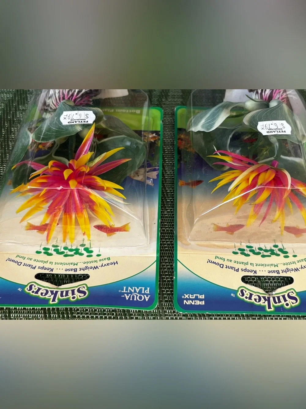 Penn-Plax Orange Water Hyacinth Sinker Fish Tank Plant Decor
